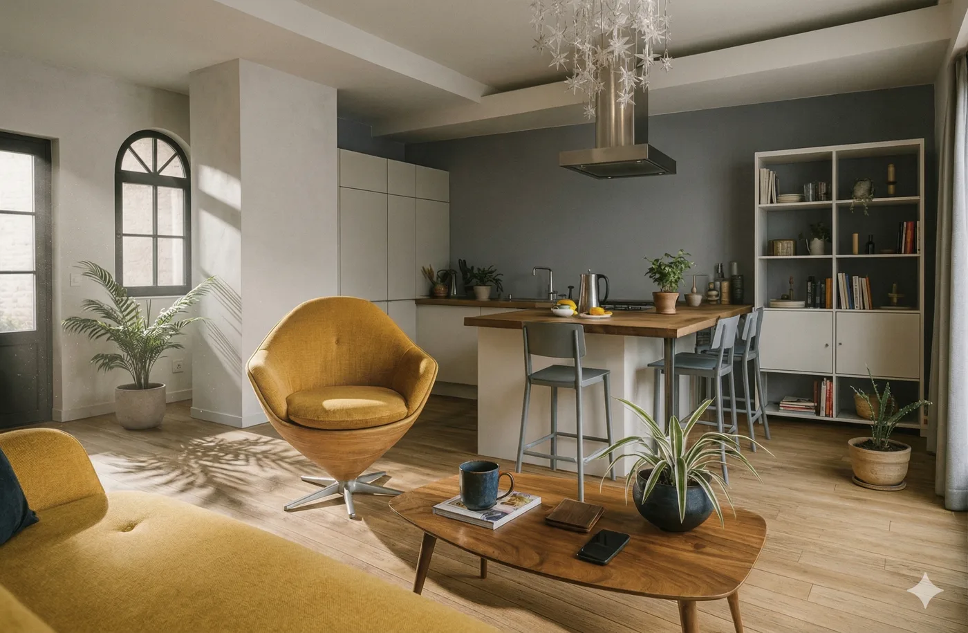 Maison individuelle — séjour cuisine ouvert, architecte Pas-de-Calais